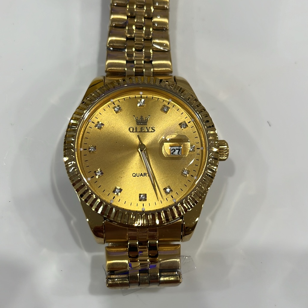 Olevs Mens Watch Diamond Business Dress Analog Quartz Stainless Steel Brand New